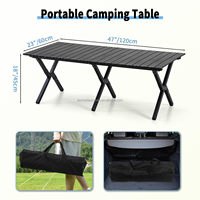 Table de camping pliable en aluminium, table de pique-nique portable, table de camping légère et pliable pour la plage