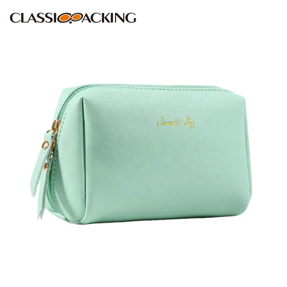 Custom PU Leather pouch Waterproof PU Transparent Wash Pouch Cosmetic Makeup Bag Travel Toiletry Bag