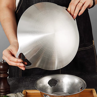 Ensemble de chauffe-plats de luxe pour restaurant chinois, avec réchaud à alcool coupe-vent en acier inoxydable OEM, isolé, pour buffet et fondue