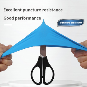 بيع بالجملة قفازات سميكة من المطاط باللون الأزرق خالية من مسحوق الشيك عالية المرونة لحماية العمال وغسل الأطباق - Product Image 5