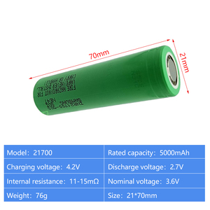 Оригинальный литий-ионный аккумулятор Samsung 50S INR21700 5000mAh 3,6 V 45A для электровелосипеда/электроинструментов/фонарика - Product Image 2