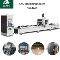 Centre d'usinage CNC contrôlé par PLC certifié CE 3 axes OUWO 380V avec magazine d'outils pour usine de fenêtres, portes et murs rideaux