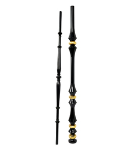 Balustre de hierro forjado negro con punta de lanza victoriana y espiga para barandilla de porche, pasamanos y barandilla exterior de hierro - Product Image 1