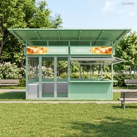 Kiosque mobile de café en conteneur, café extérieur alimenté à l'énergie solaire, stand modulaire pour boissons, idéal pour les stations balnéaires