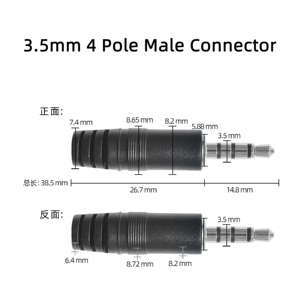 Yigao Industrial <strong>Copper</strong> 3-Pole <strong>4</strong>-Pole Jack Audio Cable 3.5mm Male Female Straight Braid <strong>Wire</strong> Black PVC Jacket Low Voltage 2547 - Product Image 2