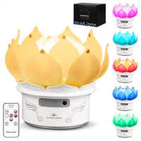 Lampe à fleurs de Lotus colorée Wifi intelligente Lampe de bureau LED 3W Lampe à fleurs de Lotus pour la décoration de gâteaux d'anniversaire de fête