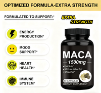 Capsules Maca Energy Plus, complément alimentaire pour la santé reproductive des adultes, capsules de racine de maca pour hommes, endurance naturelle, vente en gros OEM