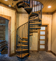 Escalier en colimaçon en bois de luxe sur mesure, design architectural circulaire moderne, pour villa résidentielle intérieure haut de gamme