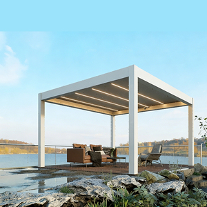 Fournisseur de tonnelles de jardin sur mesure, tonnelle moderne en aluminium avec stores imperméables et toit rétractable motorisé - Product Image 6