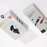 Boîte en papier personnalisée pour câble de données, écouteurs, batterie externe, emballage de produits électroniques avec trou de suspension et fenêtre transparente