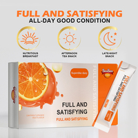 Logo personnalisé adulte perte de poids Orange Milkshake haute teneur en fibres alimentaires remplacement de repas nutrition shake poudre boîte d'emballage