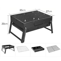 Barbecue portable d'extérieur en carbone, pliable, pour le camping, barbecue à charbon d'extérieur