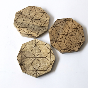 Posavasos Octogonales de Madera, Diseño Geométrico Moderno, Antideslizantes, para Mesa de Comedor, Decoración Ecológica para el Hogar - Product Image 1