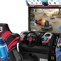 Machine de jeu de course à monnayeur, simulateur de course automobile d'arcade avec siège baquet et volant pour centre de jeux d'amusement