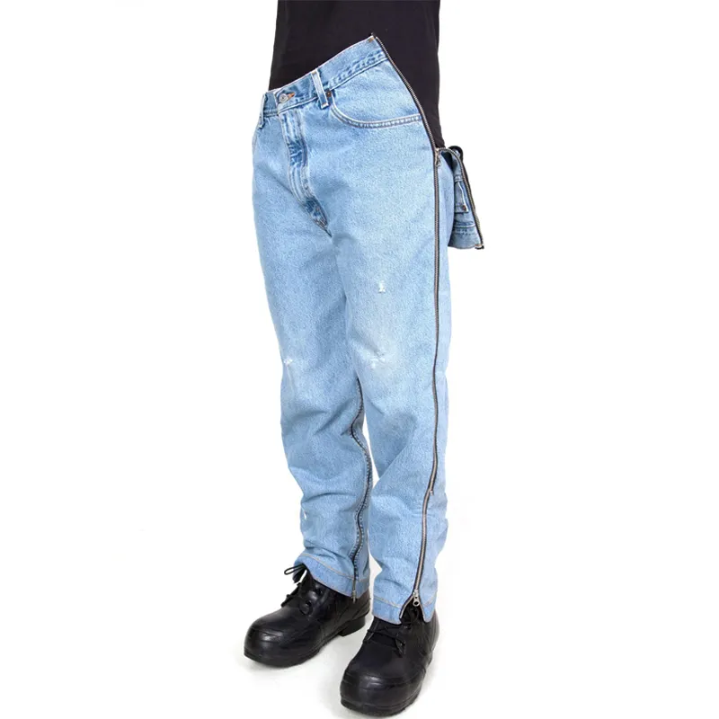 ShanLai Custom Unisex Double Front Zipper Seam Jeans/ Trendy Designer Jeans Wholesale 2024