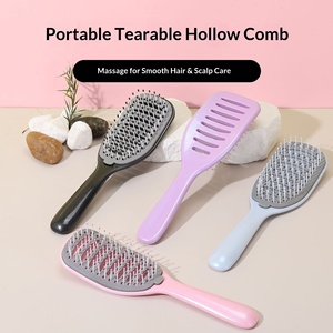 Peigne auto-nettoyant à poils longs et côtelés pour <span class=keywords><strong>coiffure</strong></span>, massage et démêlage à sec - Product Image 4