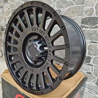 Jantes de course tout-terrain de 17 pouces en alliage d'aluminium, jantes de voiture à quatre roues motrices, voiture modifiée, finition noire renforcée, modèle 218-7