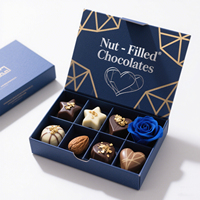 Boîte d'Emballage Alimentaire Rigide à Compartiments en Papier Compostable pour Barres de Chocolat et Bonbons à la Menthe, Offre Spéciale en Gros