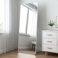 Miroir de maquillage rectangulaire en verre moderne, léger, élégant, fait main, à fixer au mur, pour chambre de fille tendance