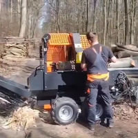 Fendeuse de bois EPA pour GX630 20HP 45 tonnes avec couteau à 6 voies, engrenage et convoyeur à chaîne d'alimentation