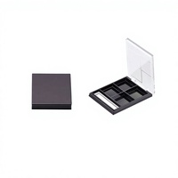 Palette carrée vide 4 couches pour fards à paupières et blush, en plastique ABS recyclé, personnalisable OEM/ODM, marque privée