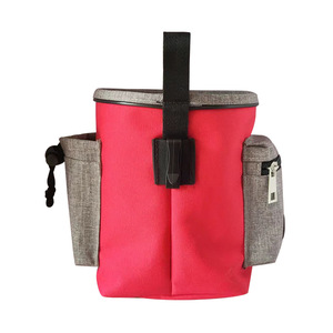 Sac à friandises pour dressage de chiens, rouge, Oxford, 18x14x9, avec poche pour téléphone, pour promenades et accessoires de dressage - Product Image 3
