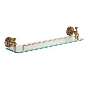 Étagère murale de rangement pour cosmétiques en <span class=keywords><strong>laiton</strong></span> antique de style <span class=keywords><strong>vintage</strong></span>, étagère simple en verre pour salle de bain - Product Image 1