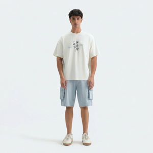 เสื้อยืดโอเวอร์ไซส์สีดำสำหรับผู้ชาย แขนสั้น คอกลม ผ้าฝ้ายเจอร์ซีย์ 100% ทรงลำลอง ความยาวปกติ น้ำหนัก 240 กรัม เป็นมิตรกับสิ่งแวดล้อม - Product Image 1