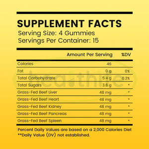 Gommes de foie de boeuf Coeur de boeuf Rein Pancréas Rate Supplément d'organe bovin nourri à l'herbe pour femmes Gommes d'organe de boeuf - Product Image 4