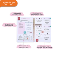 Carnet organisateur hebdomadaire A5 à spirale en PU rigide, planificateur non daté, suivi des habitudes, liste de tâches, journal de définition d'objectifs personnels, autocollants