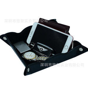 Creative desktop multi-functional <b>storage</b> <b>box</b>, PU leather <b>storage</b> tray, folding lazy home <b>storage</b> <b>box</b>, customizable. - Product Image 4