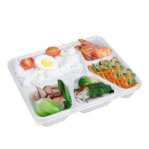 5 compartment Leakproof Plastic Disposable Food Container Take Away Food Containers