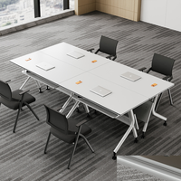Bureau pliant en bois moderne et minimaliste avec design modulaire, durable et pliable pour les salles de réunion et l'utilisation à domicile/au bureau