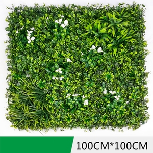 Feuillage artificiel gazon artificiel 5d Panneau mural tropical artificiel vert panneau mural herbe de pampa feuille de palmier artificiel mur - Product Image 2