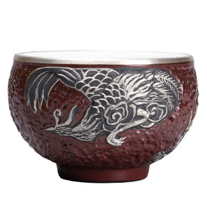 Tasse à thé en céramique faite à la main avec motif de dragon en relief, style chinois traditionnel Dehua, tasse individuelle de luxe rétro - Product Image 5