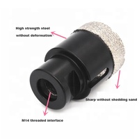 Scie cloche diamantée brasée sous vide TGS 5-130 mm, filetage M14, tige ronde, finition oxyde noir, pour carrelage en porcelaine, marbre, perceuse magnétique