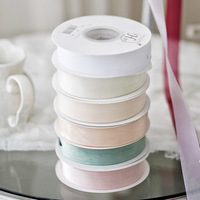 Ruban en satin de soie écologique de 4 cm, décoration florale faite à la main pour nœud, emballage de fleurs, cadeau de Noël, matériel L-D1545
