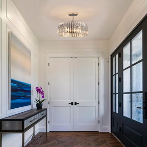 Lampadario Moderno <span class=keywords><strong>a</strong></span> Soffitto in Cristallo Cromato per Cucina, Corridoio, <span class=keywords><strong>Camera</strong></span> <span class=keywords><strong>da</strong></span> <span class=keywords><strong>Letto</strong></span>, Illuminazione per Ingresso Centrale - Product Image 4
