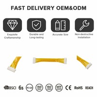 Kabel Flat Adaptor JST/Molex Berlapis Timah Khusus dengan Pitch 1.0mm-2.54mm, Isolasi PVC/PBT untuk Papan Sirkuit PCB
