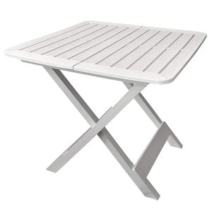 <b>Folding</b> Garden <b>Table</b> 79x72x70 Cm White Plastic <b>Outdoor</b> Camping <b>Table</b> Space Saving Easy To Use - Product Image 1