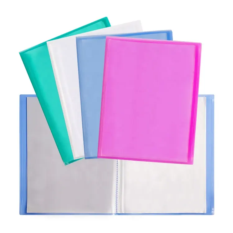 A4 Translucent Flexible Clear Display Book, Glossy Transparent Cover Clear Book with 10 to 100 Pockets