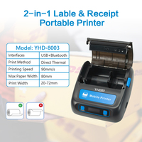 Mini Impresora Térmica Inalámbrica Portátil para Exteriores de 80 mm, Impresora Térmica USB BT de 3 Pulgadas para Recibos y Etiquetas de Códigos de Barras