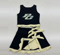 Ensemble d'uniformes scolaires d'été personnalisés à pois, tenue décontractée pour filles. Tenue de sport style preppy avec lettrage