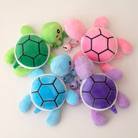 Porte-clés en peluche mini tortue en gros, pendentif tortue de dessin animé doux avec clip clochette pour sac à dos, breloques de sac, cadeau pour enfants
