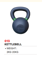 Ensemble de kettlebells commerciaux 2-20 kg avec poignée large, poids fixe, équipement d'entraînement de force pour la salle de sport et le fitness