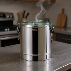 Marmite isotherme en acier inoxydable DB 12L avec couvercle en verre, grande capacité pour le stockage de boissons chaudes et froides - Product Image 2