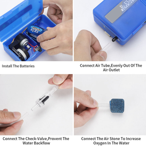 Bomba de Ar Portátil para Aquário a Pilha, Cilindro de Plástico ABS Cinza Azul, Acessório Ecológico para Tanque de Peixes - Product Image 4