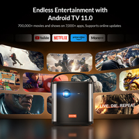 Projecteur 3D BYINTEK U80 Max à obturateur actif, prise en charge 4K, système de cinéma maison intelligent DLP Android, projecteur vidéo avec mise au point automatique