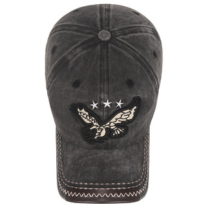 Washed Denim <b>Baseball</b> <b>Cap</b> With 3D Eagle Embroidery Curved Brim Unisex Sunscreen Breathable Hat For Outdoor Activities - Product Image 5