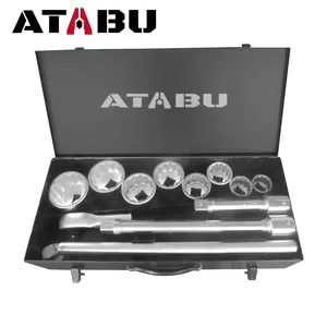 Металлический ящик для инструментов ATABU, 13 шт., 1 розетка для ремонта авто, профессиональные инструменты для технического обслуживания автомобилей